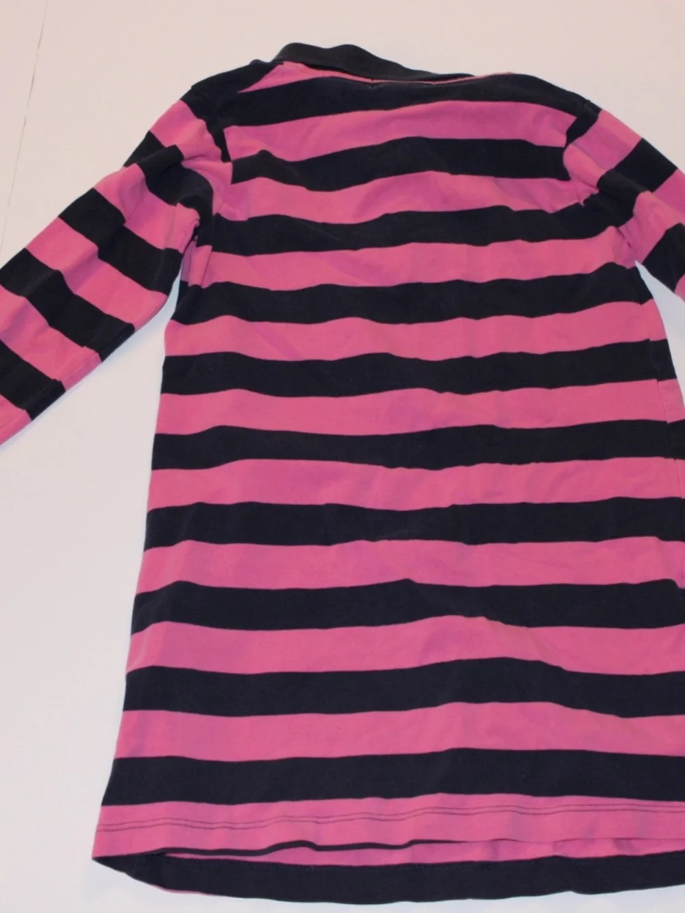 Ralph Lauren Girls Pink Navy Striped Polo Dress Size 4T Long Sleeve